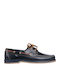 On the Road 10113 Men's Leather Boat Shoes Navy