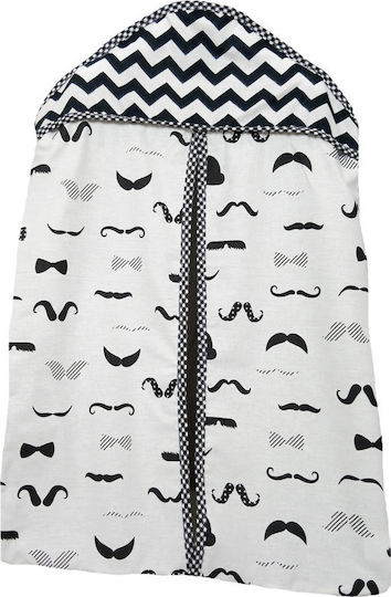 Ninna Nanna Θήκη για Πάνες Moustache Λευκό 42x55cm