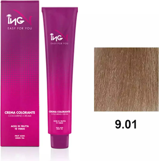 ING Cremă De Vopsit Cu Acizi De Fructe Vopsea De Păr 9.01 Blond Deschis Natural Șandru 100ml