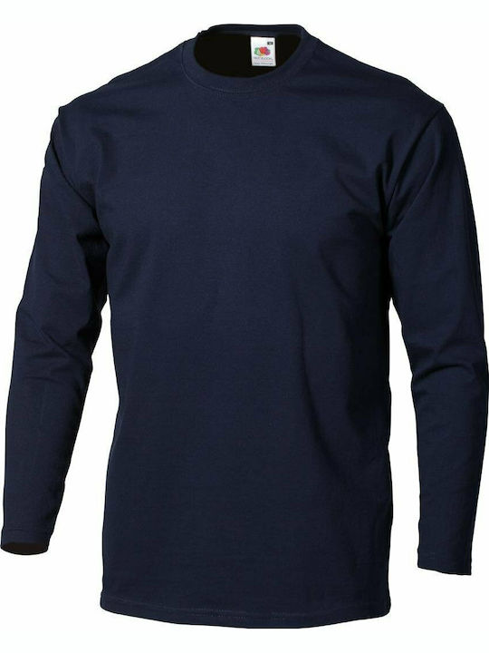 Fruit of the Loom Valueweight Τ Men's Long Sleeve Promotional Blouse Deep Navy