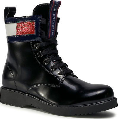tommy hilfiger buckle lace up boot schnürstiefelette