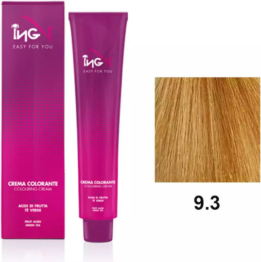 ING Cremă De Vopsit Cu Acizi Din Fructe Vopsea De Păr 9 3 Blond Foarte Deschis Nuanță Aurie 100ml
