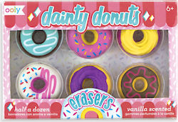 Ooly Eraser Set for Pencil and Pen Donut-shaped with Flavor 6pcs
