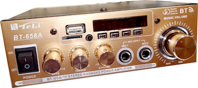 Ενισχυτής με λειτουργία Karaoke BT-658A σε Χρυσό Χρώμα