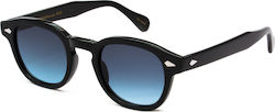 Moscot Lemtosh Sunglasses Μαύρα with Acetate Frame & Blue Lens