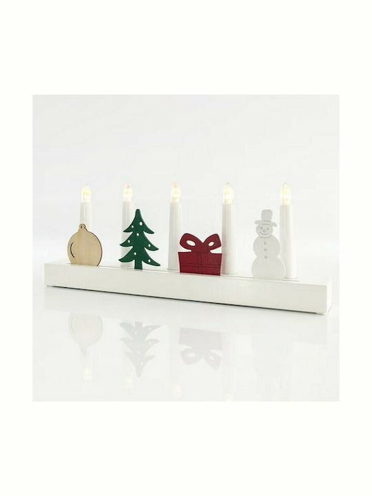 Eurolamp Christmas Wood White Candlestick 14.5x38.5cm