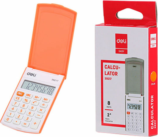 Deli 39217 Calculator Pocket 8 Digits in Orange Color 1pcs