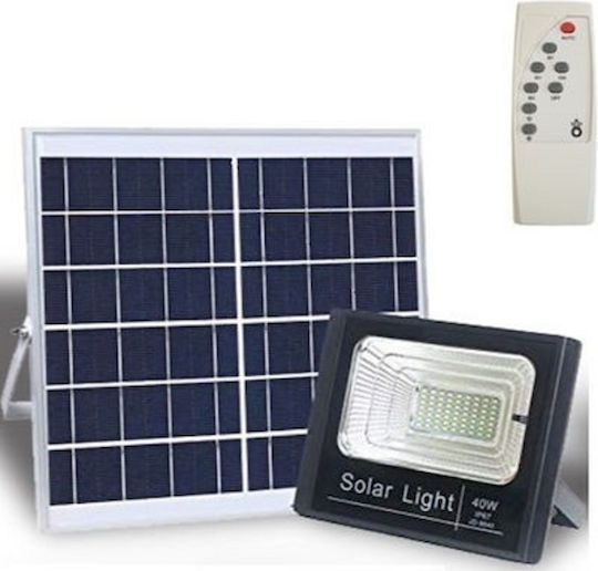 Lucas LED Στεγανός Ηλιακός Προβολέας LED 40W Ψυχρό Λευκό 6400K με Τηλεχειριστήριο IP66