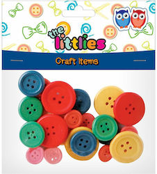 The Littlies Wooden Buttons 24 Pieces (Various Colors)