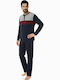 Minerva 90-70861 Men's Winter Cotton Pajamas Set Navy Blue