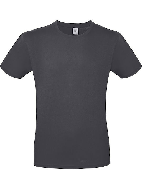 B&C E150 Ανδρικό Διαφημιστικό T-shirt Κοντομάνικο Dark Grey