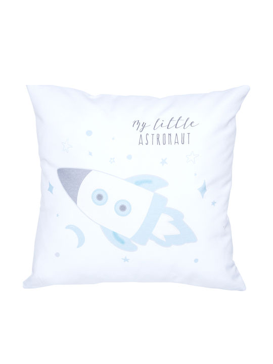 Borea Kids Square Throw Pillow Cover My Little Astronaut 45x45cm White