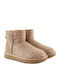 Ugg Australia Classic Mini Δερμάτινα Γυναικεία Μποτάκια με Γούνα Μπεζ