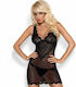 Obsessive Комплект Секси бебешка нощница Black