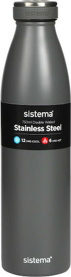 Sistema Stainless Steel Μπουκάλι Θερμός Ανοξείδωτο BPA Free 500ml Light Grey