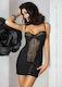 Passion Zoja Chemise & Thong Комплект Секси бебешка нощница Black
