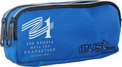 Must Ελλάδα 2021 Pencil Case with 2 Compartments Blue