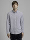 Gant Men's Shirt Long Sleeve Cotton Striped Gray