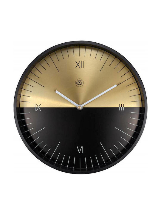 Nextime Half Wall Clock Plastic Black Ø30cm