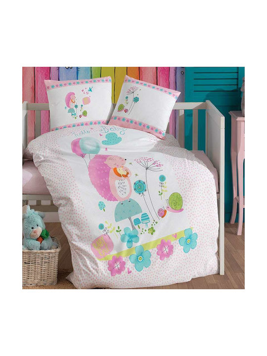 Homeline Hello Baby Baby Sheets Set Crib Cotton Multicolored 100x150cm 3pcs
