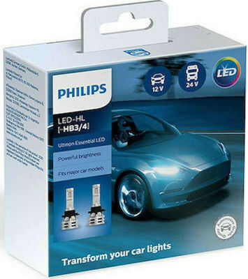 Philips Lămpi Autoturismului Ultinon Essential HB3-9005 / HB4-9006 LED 6500K Alb rece 12-24V 19W 2buc