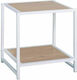 Atos Wooden Bedside Table with Metallic Legs 48x44x50cm