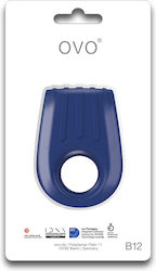 Ovo B12 Vibrations Penisring mit Analplug Blau