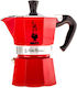 Bialetti Moka Express Stovetop Espresso Pot 3 Cups Red