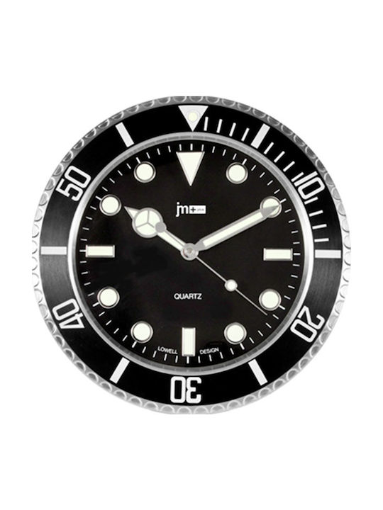 Justaminute Silent Wall Clock Metallic Black Ø34cm