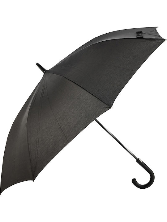Guy Laroche Windproof Automatic Umbrella with Walking Stick Black