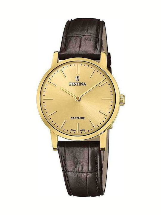 Festina Damen Uhr mit Braun Lederarmband