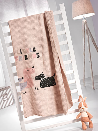 Saint Clair Παιδικό Κουβερλί Μονό Doggy Pinky Ultra Soft Ροζ 160x220εκ.