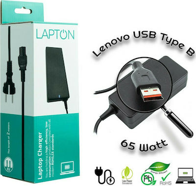 Lapton Laptop Charger 65W 20V 3.25A for Lenovo with Detachable Power Cord