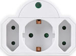 Powertech 3-Outlet T-Shaped Wall Plug White