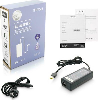 Mitsu Laptop Charger 65W 20V 3.25A for Lenovo with Detachable Power Cord