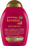 OGX Strength & Length + Keratin Oil Șampoane de Reconstrucție/Nutriție pentru Fragil Păr 1x385ml