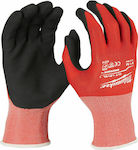 Milwaukee Gloves for Work Red Nitrile for Cutting Protection Level 1