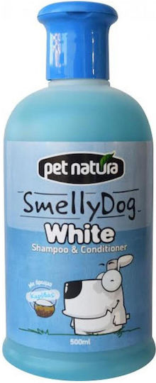 Pet Natura Smelly Dog Σαμπουάν Σκύλου με Μαλακτικό για Λευκό Τρίχωμα 500ml