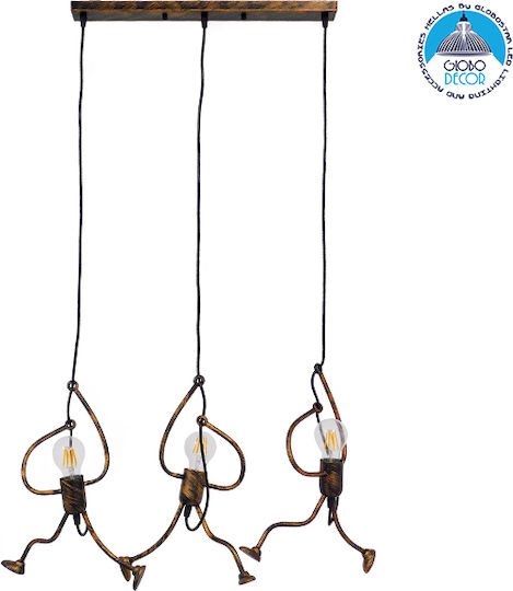 GloboStar Little Man Pendant Light Bronze Rail with Socket E27 70x10x105cm