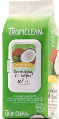 Tropiclean Hypoallergenic 100 Hundetücher zur Körperreinigung mit Duft von Kokosnuss