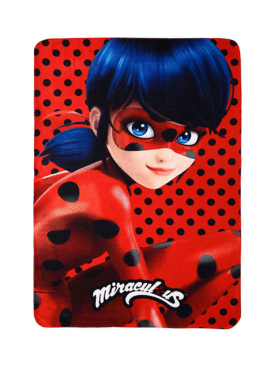 Stamion Κουβέρτα Fleece Miraculous Ladybug Κόκκινη 100x140εκ.