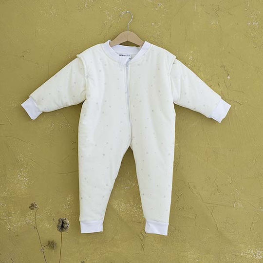 Nima Winter Sleeping Bag with Feet Moppet 3.5 Tog Grey Stars with Detachable Sleeves