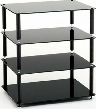 Custom Design Discrete Мебел за Hi-Fi черно стъкло 52.5x58.5x40см