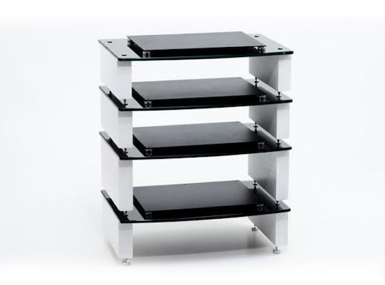 Custom Design Milan Reference 10 Acoustics Hi-Fi Möbel White/Black Glass 57x60x40cm