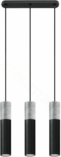 Sollux Borgio Lustră Suspendată Negru 46x17cm.