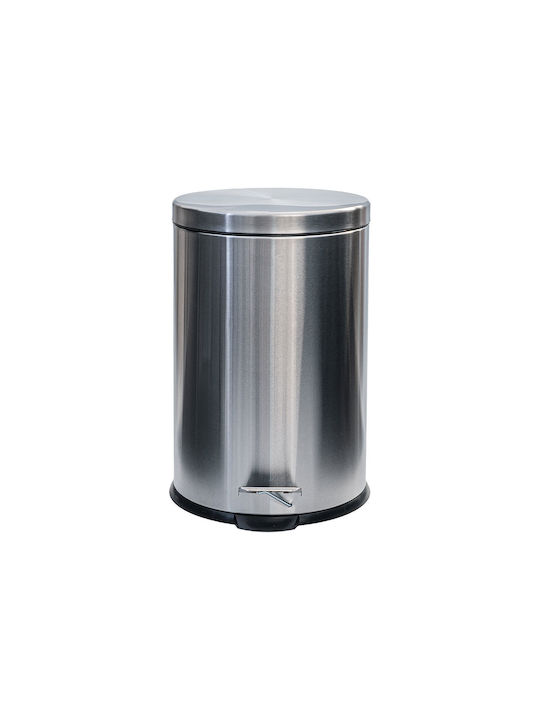 Estia Classic Metal Pedal Waste Bin 20lt Inox Matt