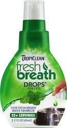 Tropiclean Fresh Breath Drops Apa de gură Îngrijirea dentară pentru câini Îngrijirea dentară pentru câini 65ml 82267