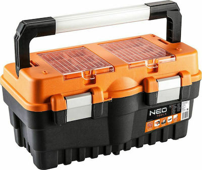 Neo Tools Hand Toolbox Plastic with Tray Organiser W46xD24xH25.5cm