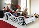 Grand Turismo Kids Bed Car Single White for Mattress 90x190cm