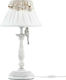 Maytoni Bird Metal Vintage Table Lamp with White Shade and Base